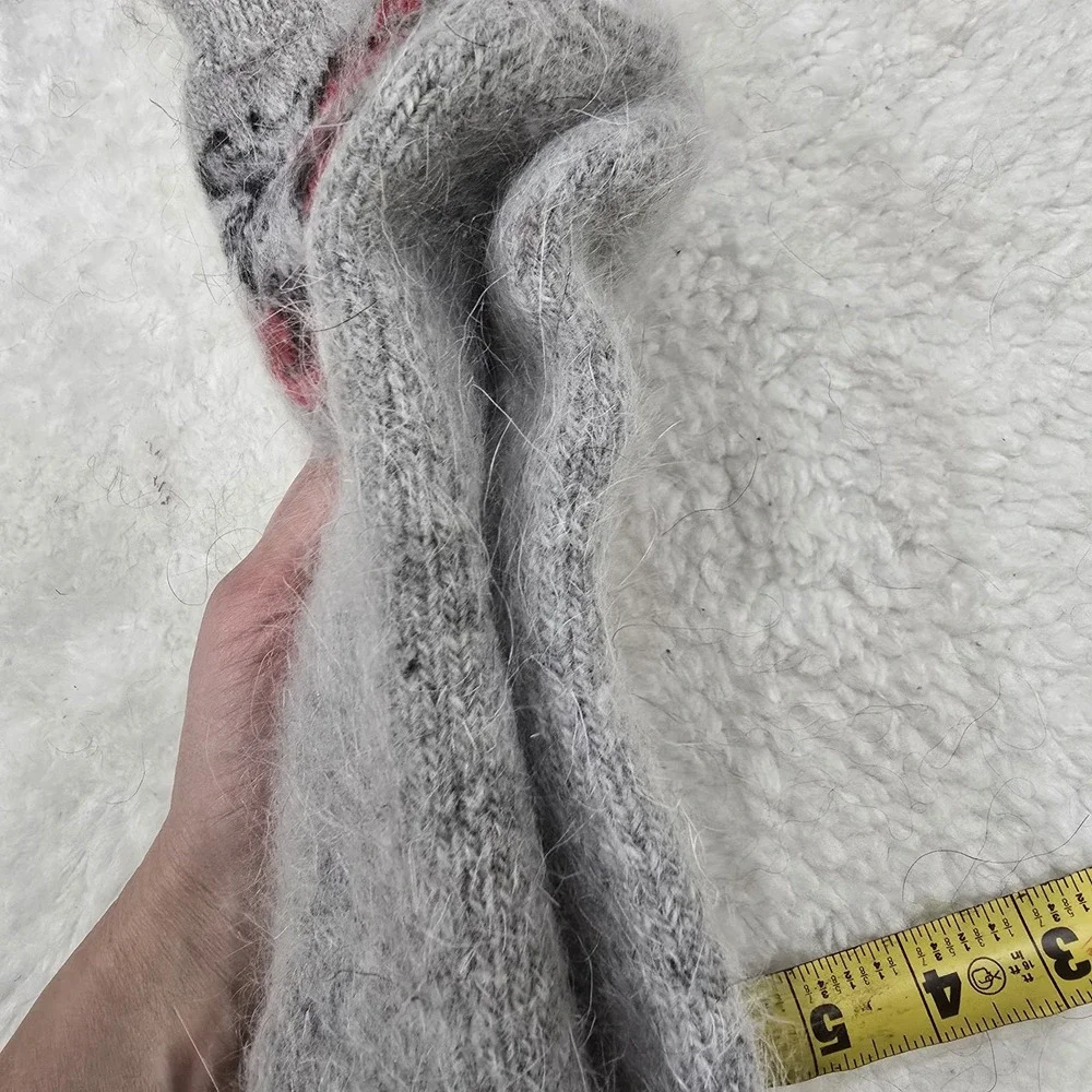 Handmade Goat Down Wool Socks Gray Bullfinch Winter Warm Soft‎ Fuzzy Unisex